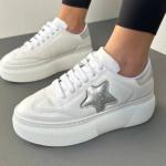 Star Sneaker Yüksek Taban Gümüş